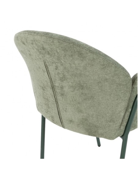 Silla con brazos ASLiN Tapizada en Tela con Patas de Metal