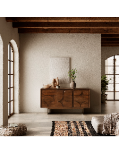 Aparador de diseño geométrico TRISHA 145, 3 Puertas,... 2