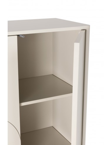 Aparador alto SOLEI 80x130 em MDF lacado creme