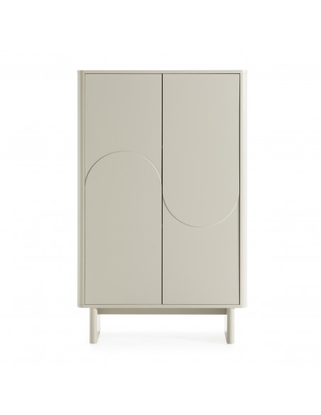 Aparador alto SOLEI 80x130 em MDF lacado creme