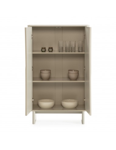 Aparador alto SOLEI 80x130 em MDF lacado creme