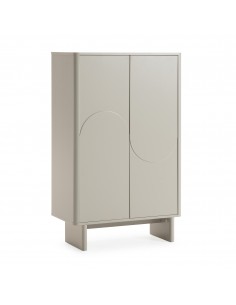 Aparador alto SOLEI 80x130 em MDF lacado creme