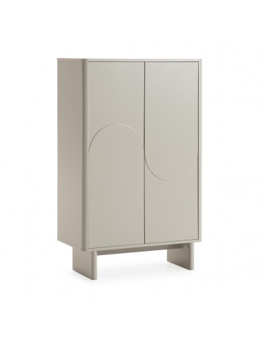 Aparador alto SOLEI 80x130 em MDF lacado creme