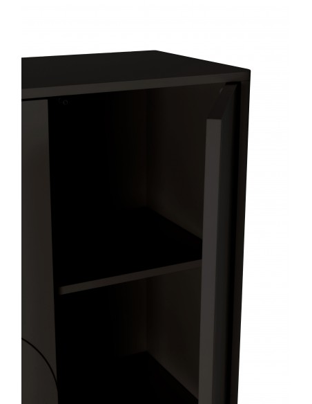 Aparador alto minimalista SOLEI 80 x 130, MDF lacado en negro