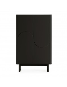 Aparador alto SOLEI 80x130 em MDF lacado preto 2