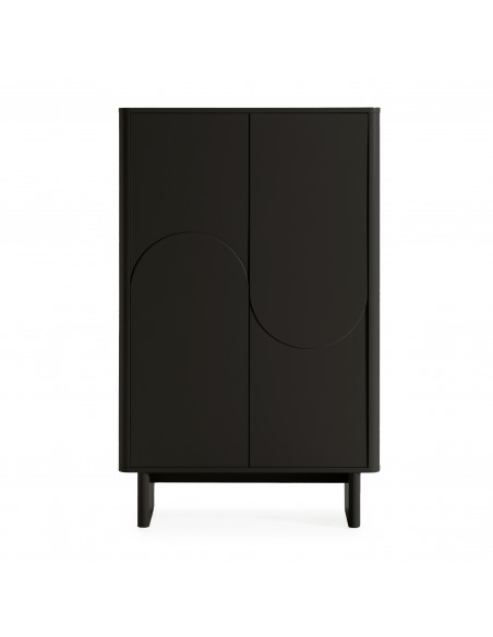 Aparador alto SOLEI 80x130 em MDF lacado preto