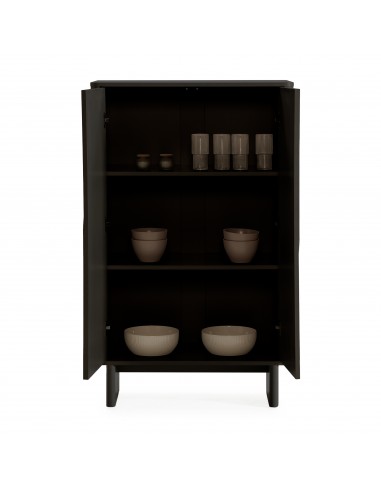 Aparador alto SOLEI 80x130 em MDF lacado preto