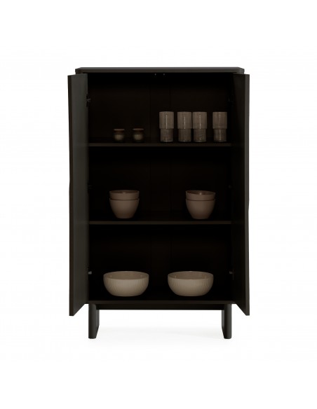 Aparador alto SOLEI 80x130 em MDF lacado preto