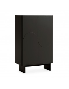 Aparador alto SOLEI 80x130 em MDF lacado preto