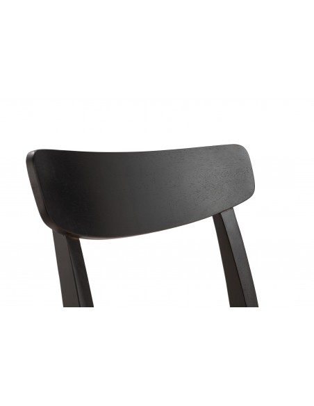 Silla mediterránea BIEL de Madera negra y Asiento de Cuerda