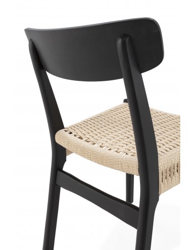 Silla mediterránea BIEL de Madera negra y...