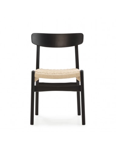 Silla mediterránea BIEL de Madera negra y...