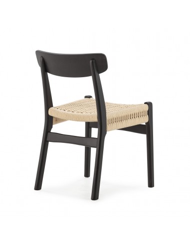 Silla mediterránea BIEL de Madera negra y...