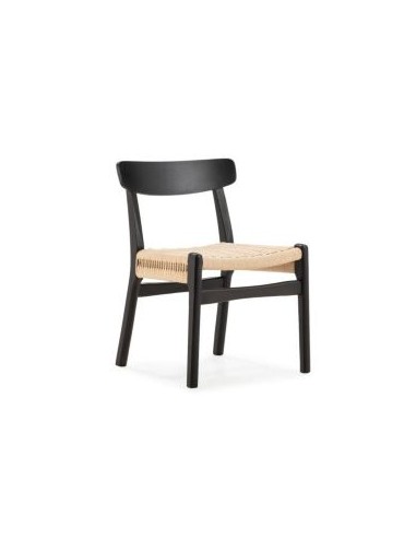 Silla mediterránea BIEL de Madera negra y...