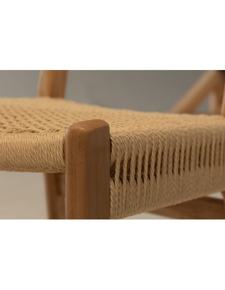 Silla mediterránea BIEL de Madera color roble y Asiento de Cuerda