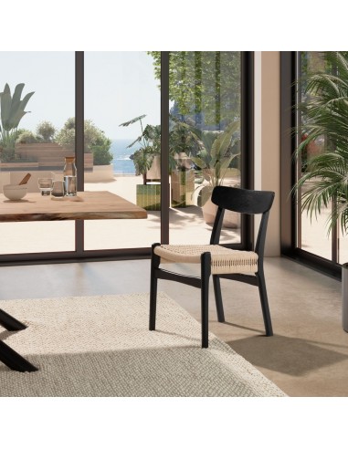 Silla mediterránea BIEL de Madera negra y...