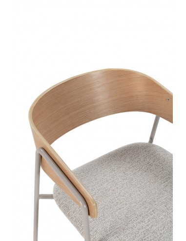 Cadeira de design CORA em tecido bege com...
