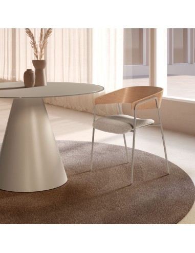 Silla de diseño CORA tela Beige con Respaldo...