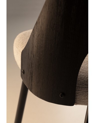 Silla de diseño GILDA, Respaldo madera Negro y...