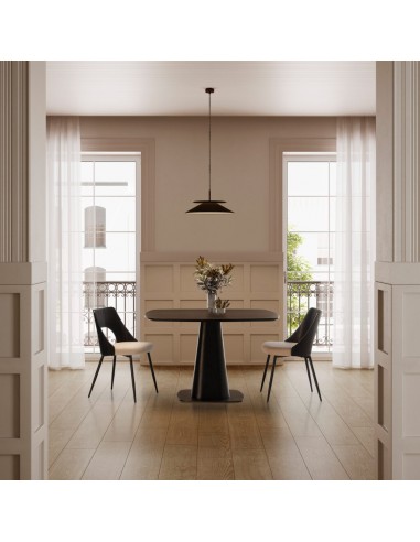 Silla de diseño GILDA, Respaldo madera Negro y...