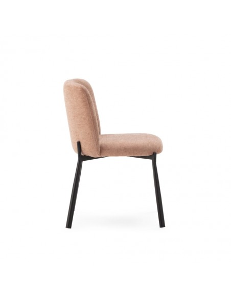 Silla de diseño GINNY Tapizada en Tela con Patas de Metal negro