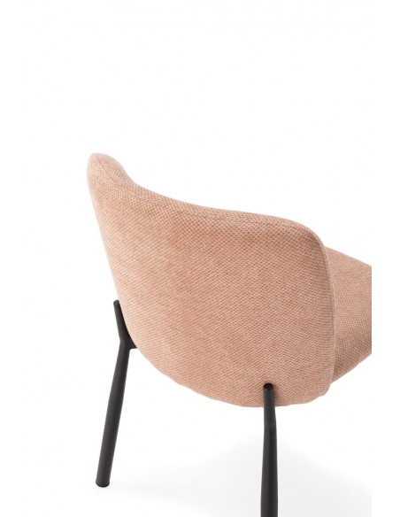 Silla de diseño GINNY Tapizada en Tela con Patas de Metal negro