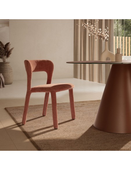 Silla de diseño orgánico LILIA, tapizado integral en Tela