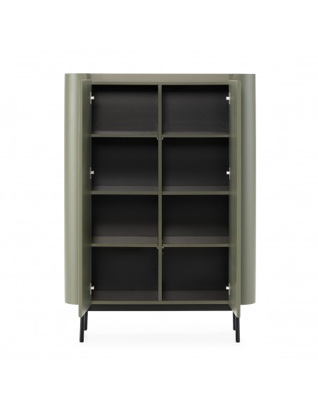 Aparador alto de design WILLA 100 cm em MDF lacado verde