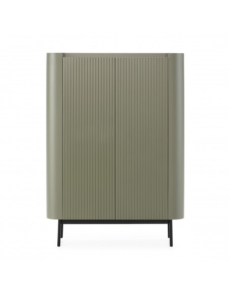 Aparador alto de design WILLA 100 cm em MDF lacado verde