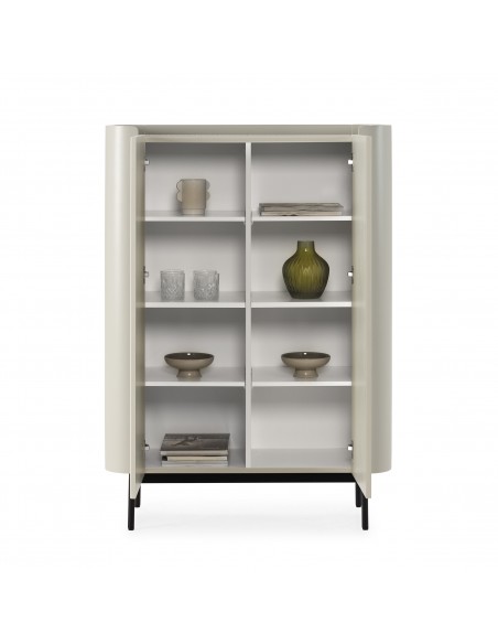 Aparador alto de diseño WILLA 100 cm crema en MDF