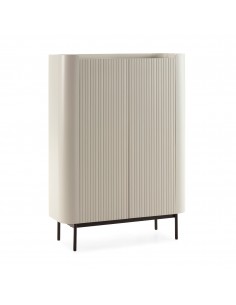Aparador alto de design WILLA 100 cm creme em MDF