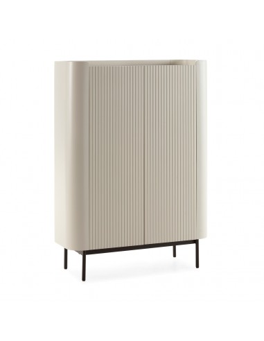 Aparador alto de design WILLA 100 cm creme em MDF