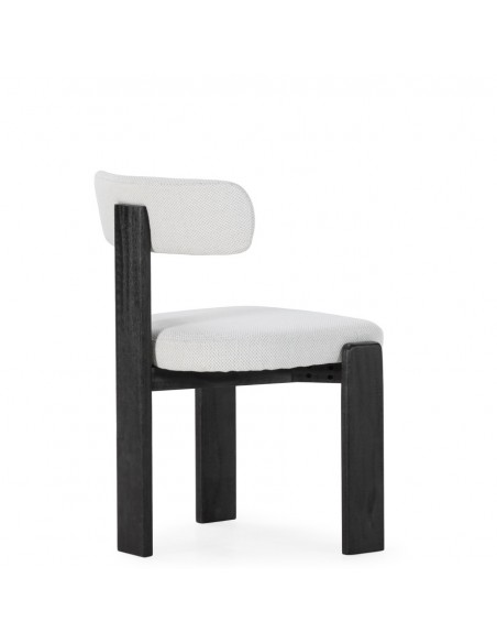 Silla de diseño NADIA en Tejido gris hielo y Estructura en negro