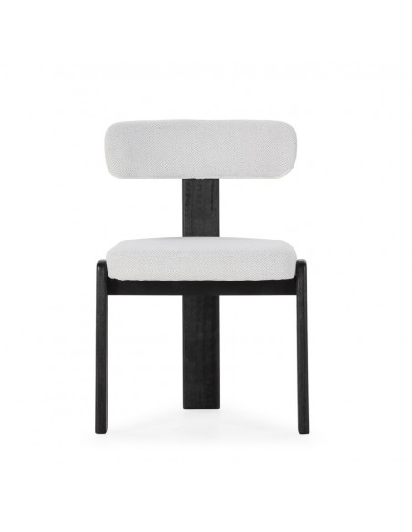 Silla de diseño NADIA en Tejido gris hielo y Estructura en negro