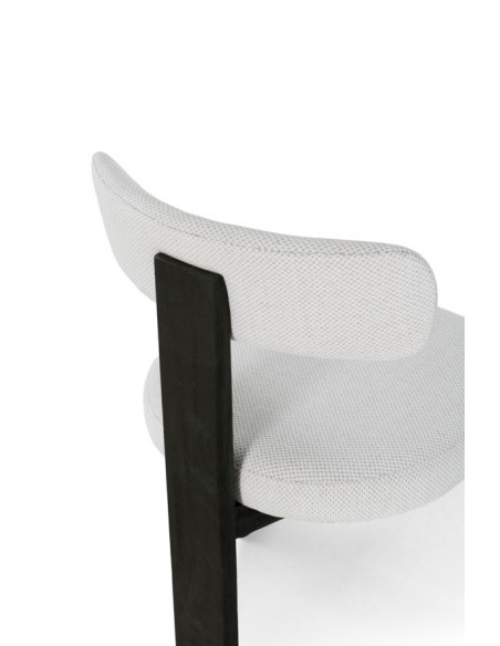 Silla de diseño NADIA en Tejido gris hielo y Estructura en negro