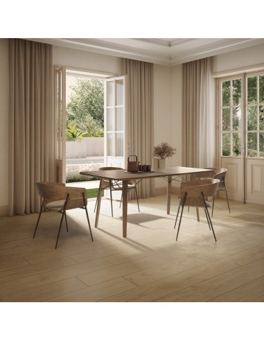 Silla con brazos y respaldo roble envolvente...