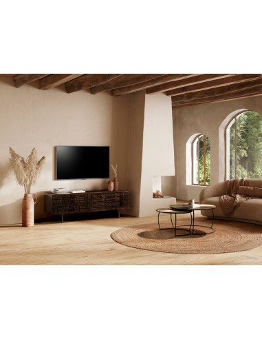 Mueble TV étnico KALAI 145 cm, verde oliva en...