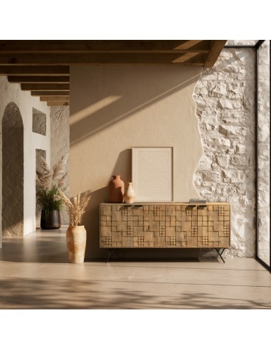 Aparador étnico PRIYA, 175 x 78 cm, madeira de...