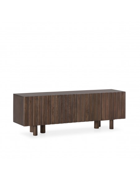 Móvel TV nogueira boho TAMIRA 160 cm em madeira de manga