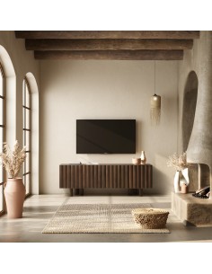 Móvel TV nogueira boho TAMIRA 160 cm em madeira de manga 2