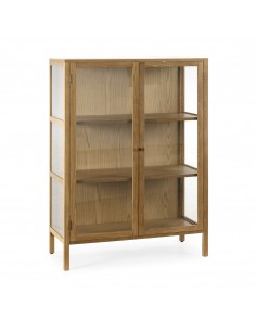 Vitrina diseño mediterráneo CECI 90, roble con puertas de...