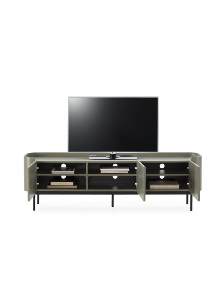 Móvel TV WILLA 180 com design minimalista, lacado verde.