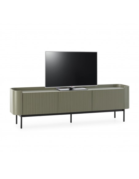 Móvel TV WILLA 180 com design minimalista, lacado verde.