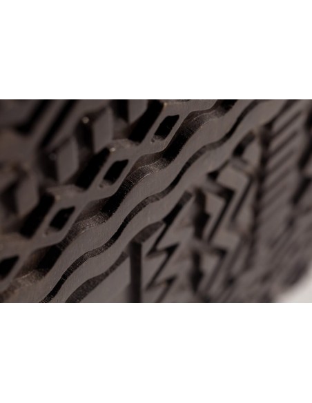 Aparador KALAI com design étnico, 160 cm, madeira de mangueira verde-oliva.