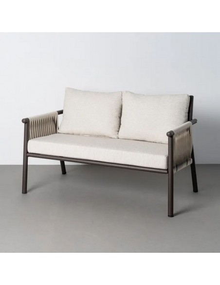 Conjunto de Jardim CALA Aço e Ratã com Sofá, Poltronas e Mesa