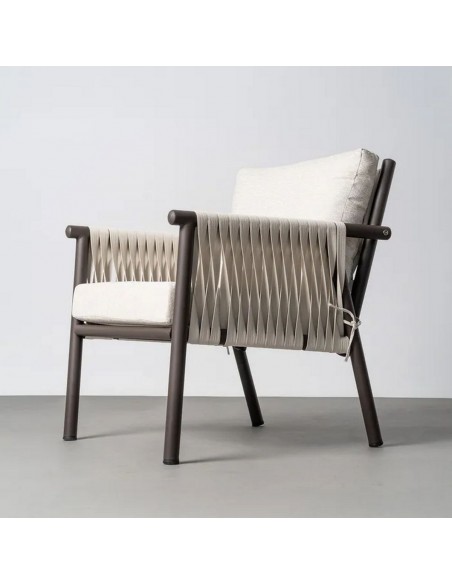 Conjunto de Jardim CALA Aço e Ratã com Sofá, Poltronas e Mesa