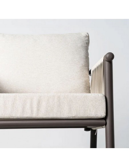 Conjunto de Jardín CALA Acero y Ratán con Sofá, Sillones y Mesa