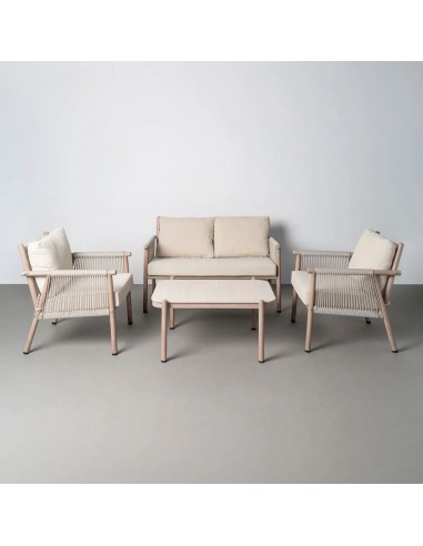 Conjunto de Jardín SALINA de Acero y Ratán con...