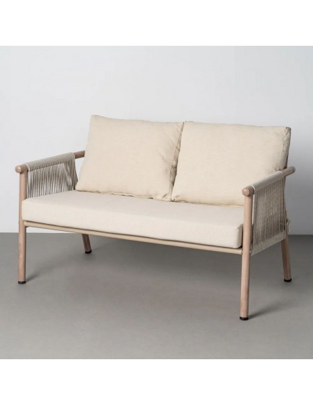 Conjunto de Jardim SALINA em Aço e Rattan com Sofá e Mesa