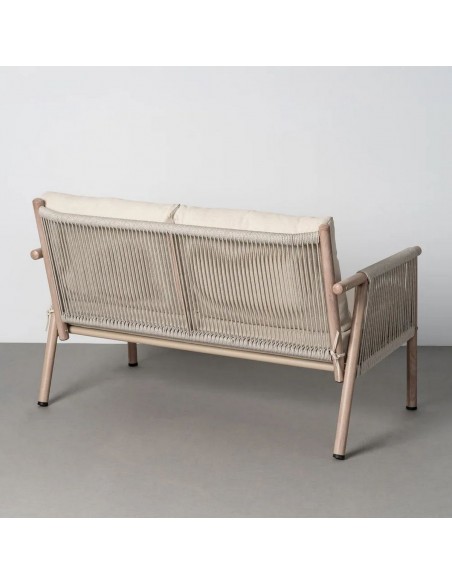 Conjunto de Jardim SALINA em Aço e Rattan com Sofá e Mesa